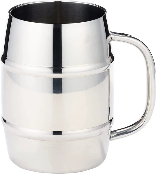 ダブルステンレス樽型ビアジョッキ1000 / Double Stainless Barrel Shape Beer Mug