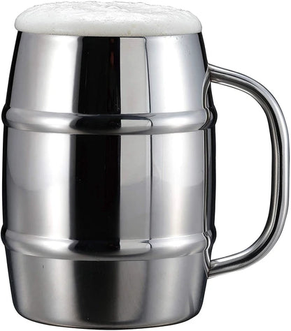 ダブルステンレス樽型ビアジョッキ1000 / Double Stainless Barrel Shape Beer Mug