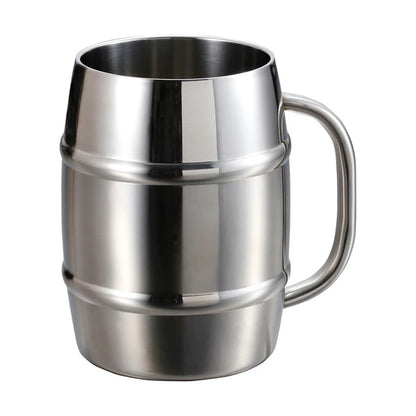 ダブルステンレス樽型ビアジョッキ1000 / Double Stainless Barrel Shape Beer Mug