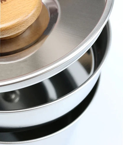 ステンレス　片手鍋12cm 中皿付 / Stainless Saucepan12cm Included Medium Plate