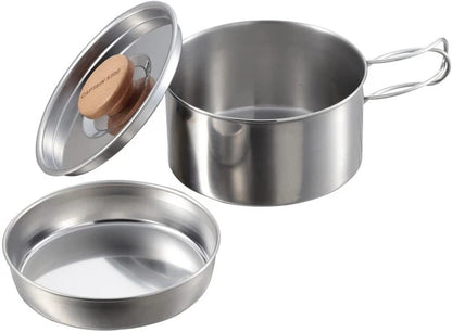 ステンレス　片手鍋12cm 中皿付 / Stainless Saucepan12cm Included Medium Plate