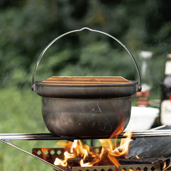 木蓋付きキャンプ焚火鍋 / Camp Bonfire Pot Included Wood Lid