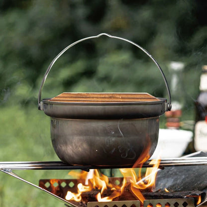 木蓋付きキャンプ焚火鍋 / Camp Bonfire Pot Included Wood Lid
