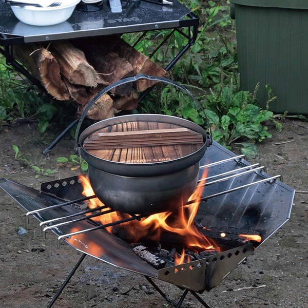 木蓋付きキャンプ焚火鍋 / Camp Bonfire Pot Included Wood Lid