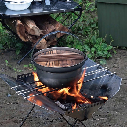 木蓋付きキャンプ焚火鍋 / Camp Bonfire Pot Included Wood Lid