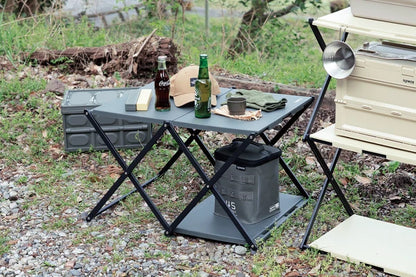 FOLDING TABLE RACK Conrod / テーブルと3段ラックに組み立て可能