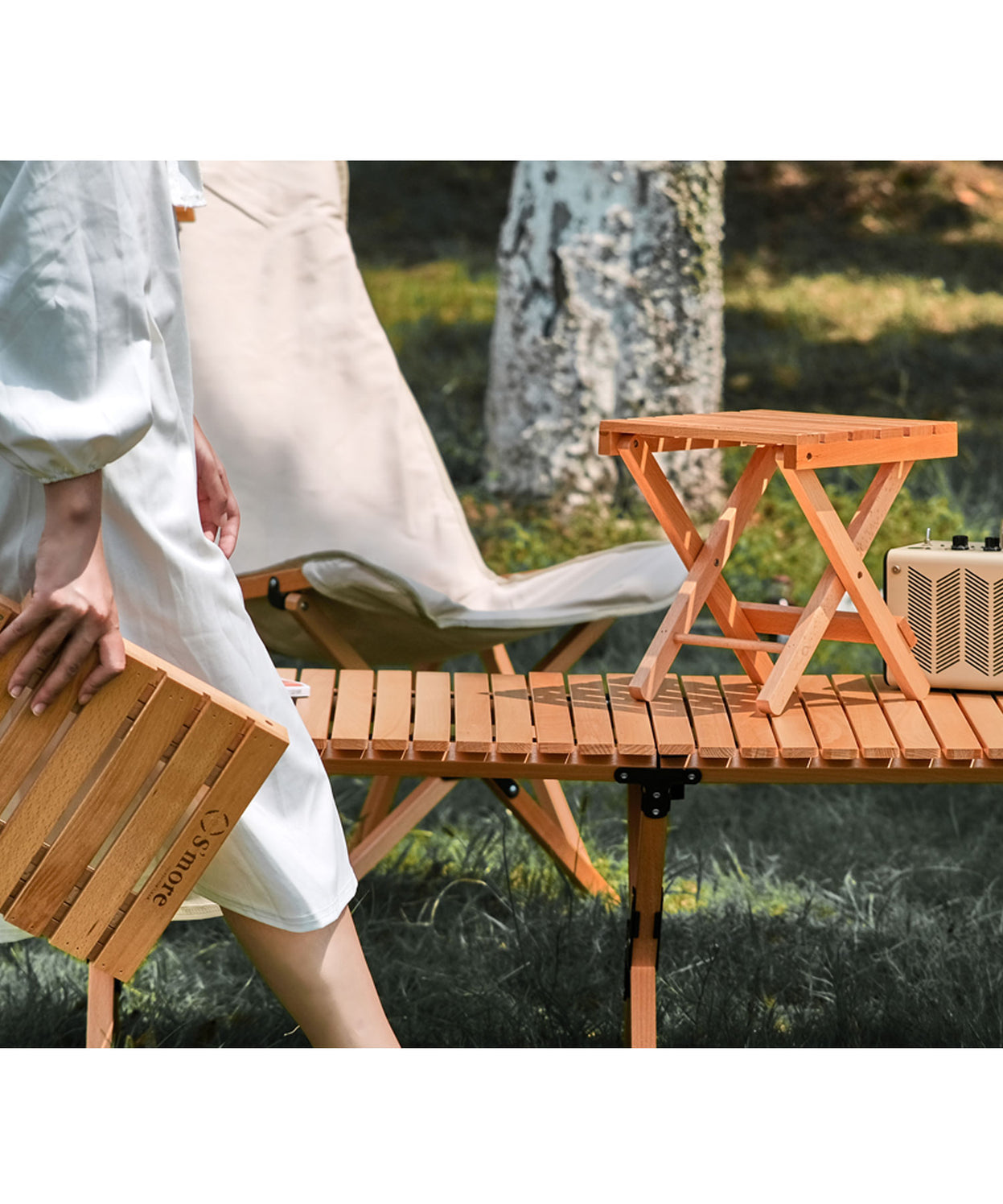 【 Woodi Folding Stool 】ウッディーフォールディングスツール 折り畳みブナ材スツール