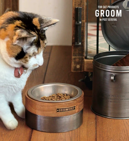 ウッド アンド アイアンフィーディングボウル / Wood & Iron Feeding Bowl