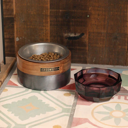 ウッド アンド アイアンフィーディングボウル / Wood & Iron Feeding Bowl