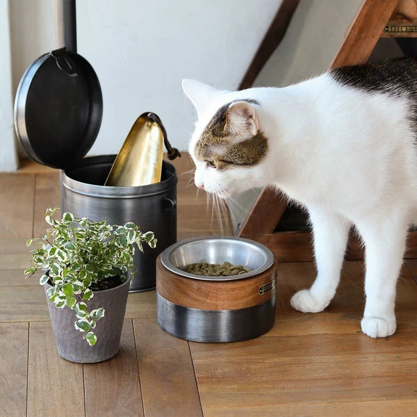 ウッド アンド アイアンフィーディングボウル / Wood & Iron Feeding Bowl