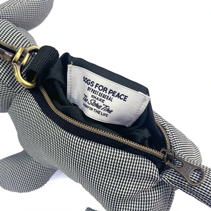 千鳥格子ドッグアイコンポーチ / Houndstooth Dog Icon Pouch