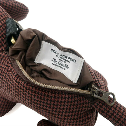 千鳥格子ドッグアイコンポーチ / Houndstooth Dog Icon Pouch