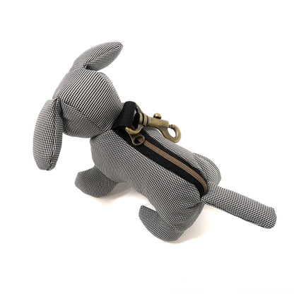 千鳥格子ドッグアイコンポーチ / Houndstooth Dog Icon Pouch