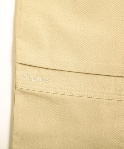 Knee tuck cotton pants