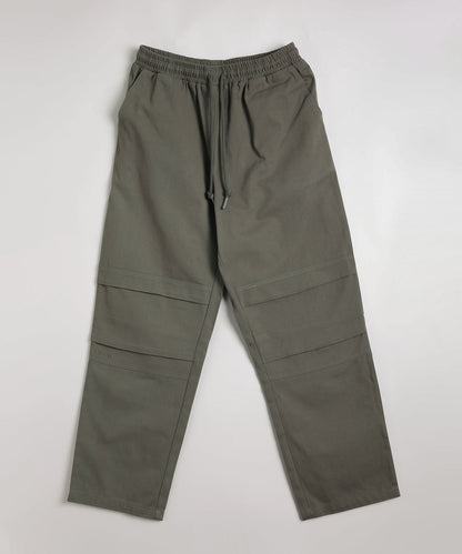 Knee tuck cotton pants