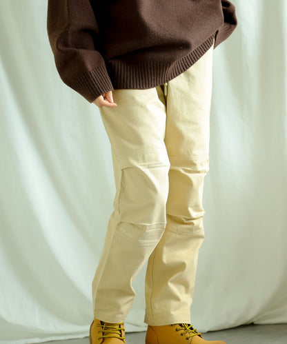 Knee tuck cotton pants