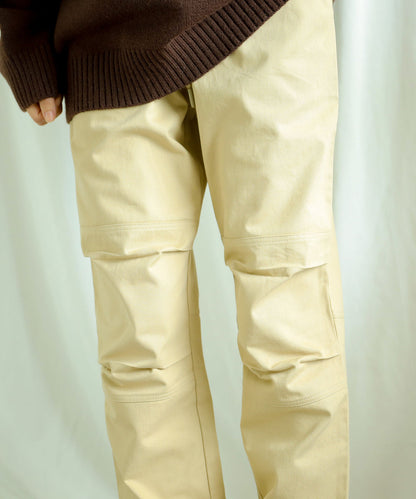 Knee tuck cotton pants