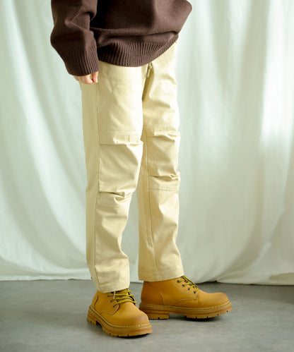 Knee tuck cotton pants