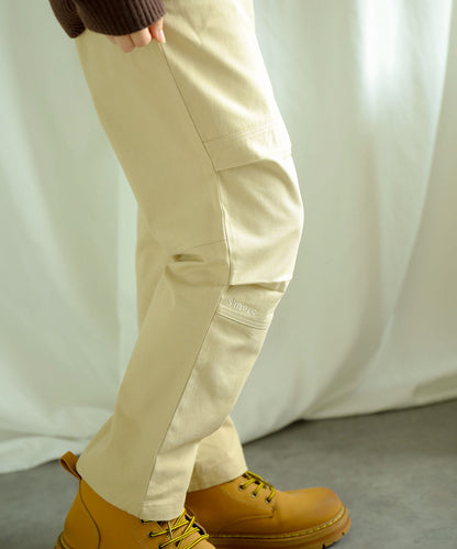 Knee tuck cotton pants