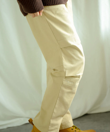 Knee tuck cotton pants