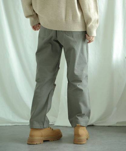 Knee tuck cotton pants