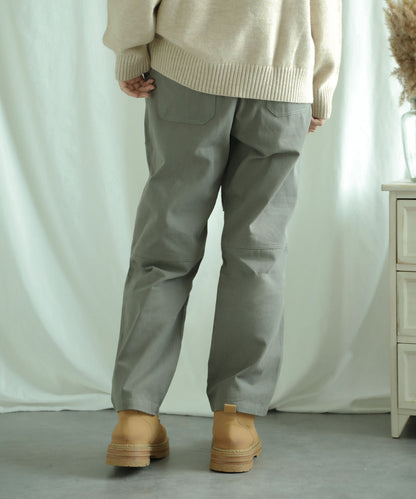 Knee tuck cotton pants