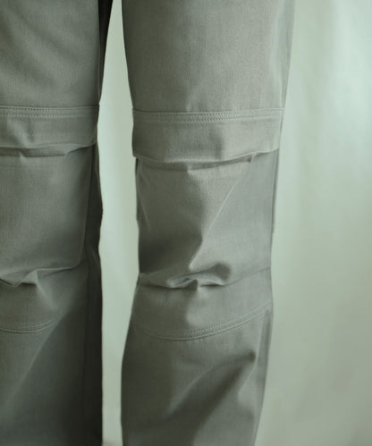 Knee tuck cotton pants