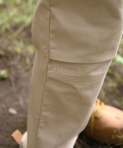 Knee tuck cotton pants