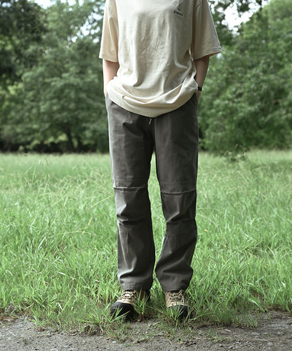 Knee tuck cotton pants