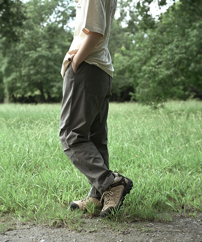 Knee tuck cotton pants