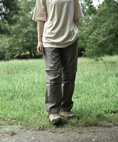 Knee tuck cotton pants