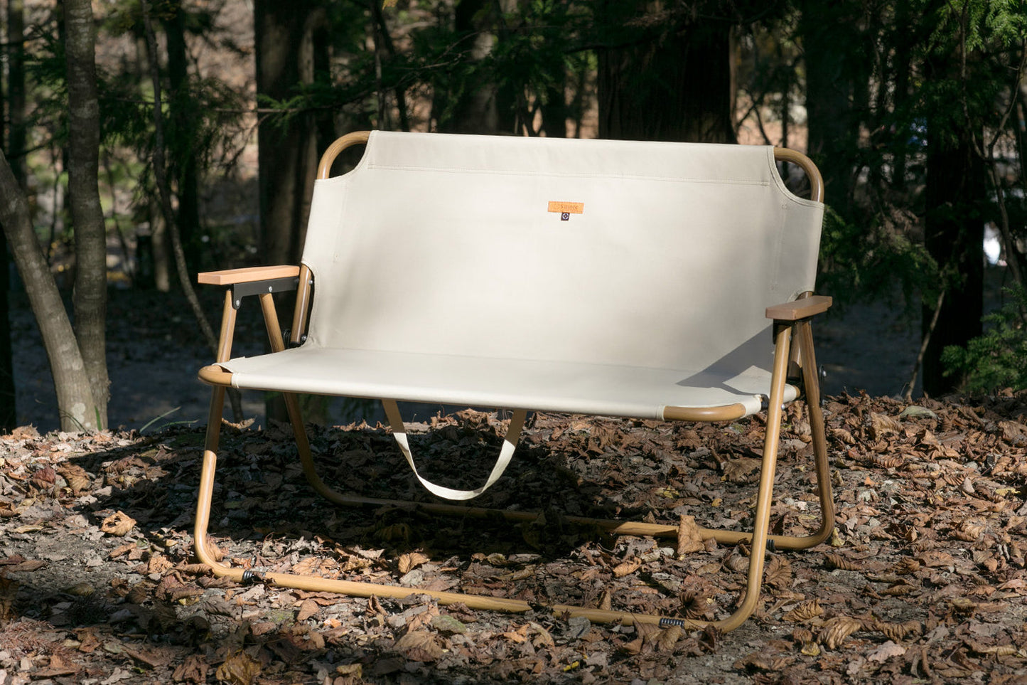 【 chummy bench 】 チャミーベンチ 木調アルミの2人掛けベンチ