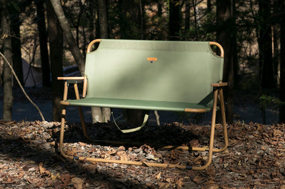 【 chummy bench 】 チャミーベンチ 木調アルミの2人掛けベンチ