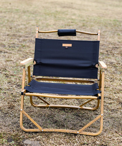 【 Alumi Folding Armchair 】 アルミフォールディングアームチェア 木調フレームのチェア