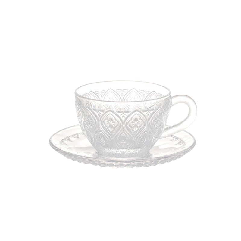 GLASS CUP & SAUCER "FIORE" / ガラス カップ & ソーサー "フィオーレ"