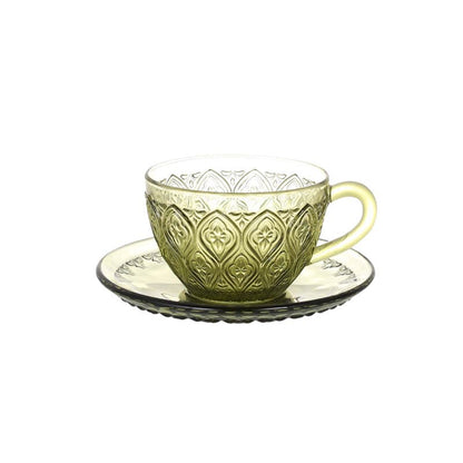 GLASS CUP & SAUCER "FIORE" / ガラス カップ & ソーサー "フィオーレ"