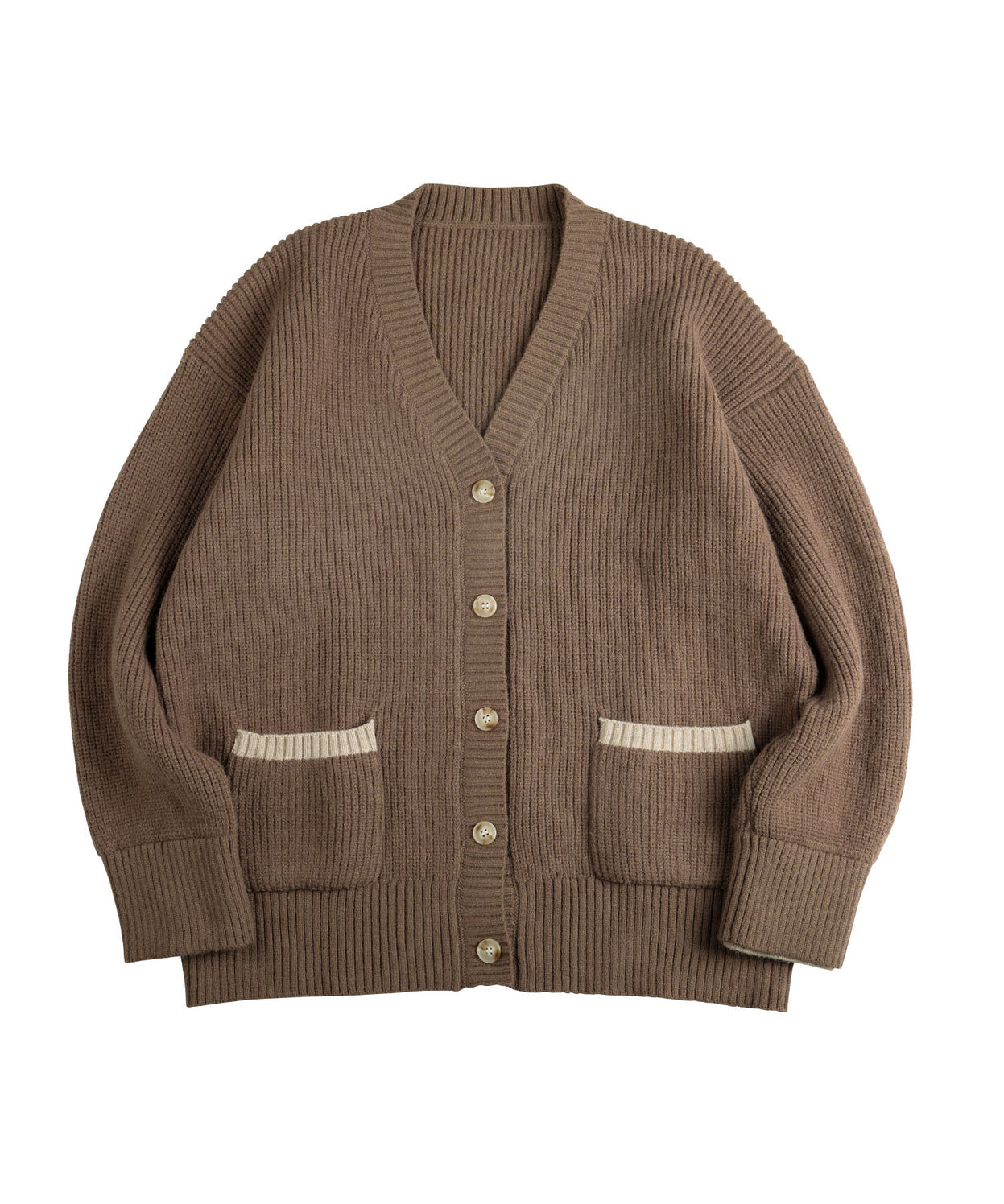 Bicolor knit cardigan