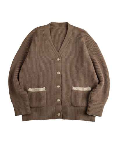 Bicolor knit cardigan