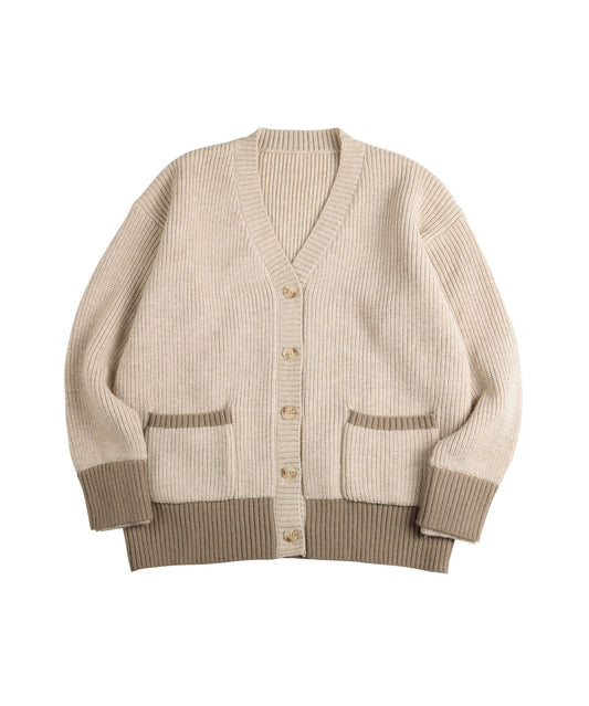Bicolor knit cardigan