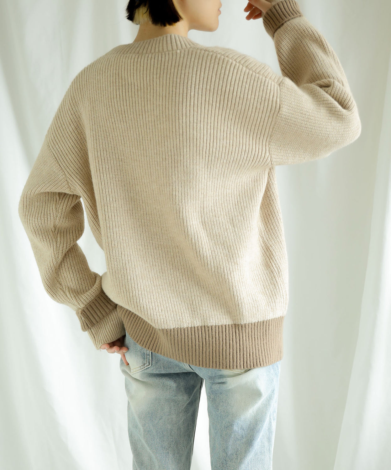 Bicolor knit cardigan