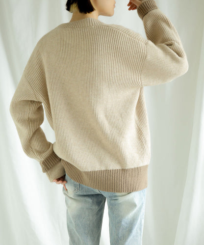 Bicolor knit cardigan
