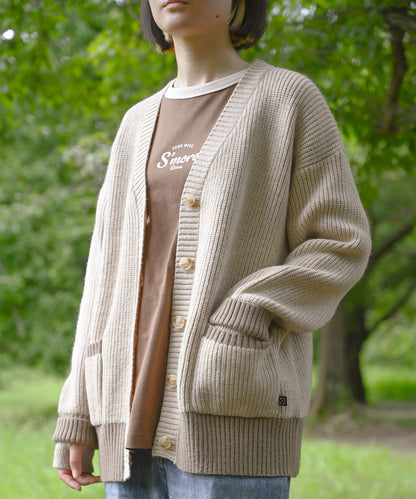 Bicolor knit cardigan