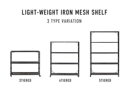 LIGHT-WEIGHT IRON MESH SHELF / ライトウェイトアイアンメッシュシェルフ 5TIERED
