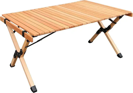 ウッドロールテーブル 収納袋付 900×600×440mm / Wood Roll Table with Storage Bag