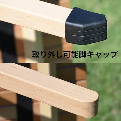 ウッドロールテーブル 収納袋付 900×600×440mm / Wood Roll Table with Storage Bag