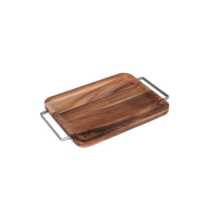 ACACIA TRAY WITH METAL HANDLE RECTANGLE / アカシア トレイ ウィズ メタル ハンドル レクタングル