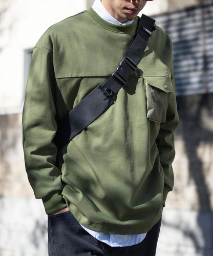 2WAY pocket l/s big t shirts 2WAY長袖Tシャツ