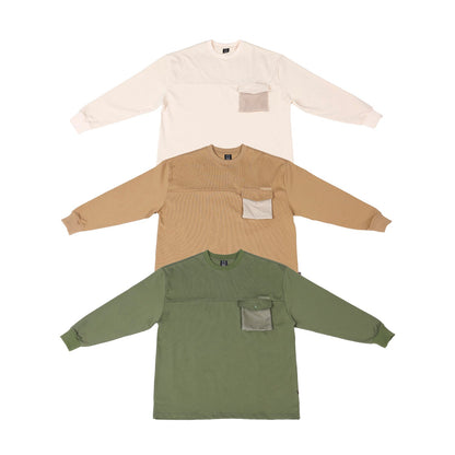 2WAY pocket l/s big t shirts 2WAY長袖Tシャツ