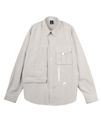 Stripe pocket l/s shirt