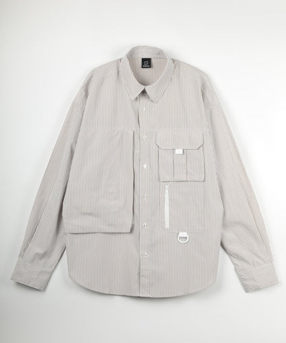 Stripe pocket l/s shirt